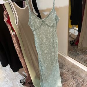 Floral Green Slip Dress